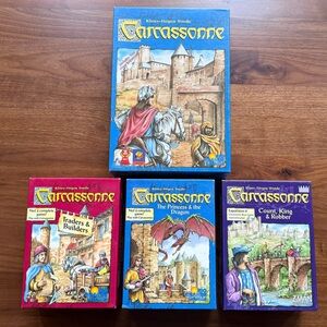 Carcassonne Board Game with 3 Expansions in pristine condition!